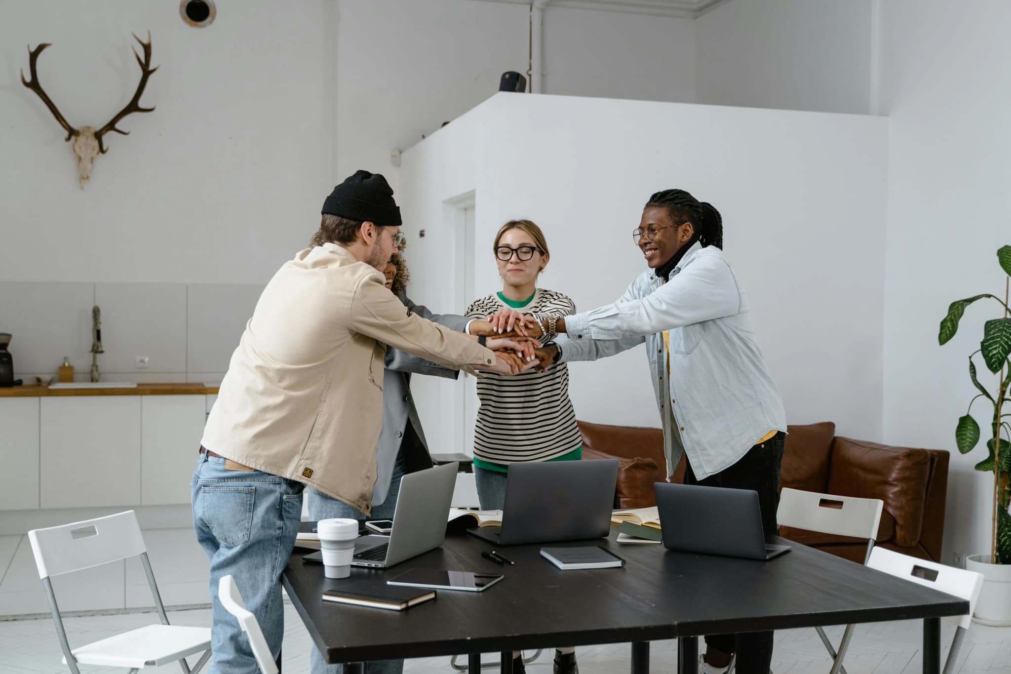 Coworkers enjoying a healthier, more connected workday